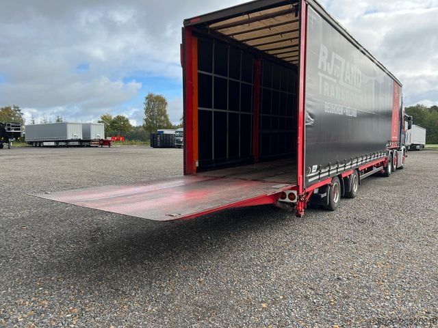 مقطورة نصفية مفتوحة مع قماش مشمع MEUSBURGER 2-Achs-Gabelstaplertransporter Rampe Dhollandia