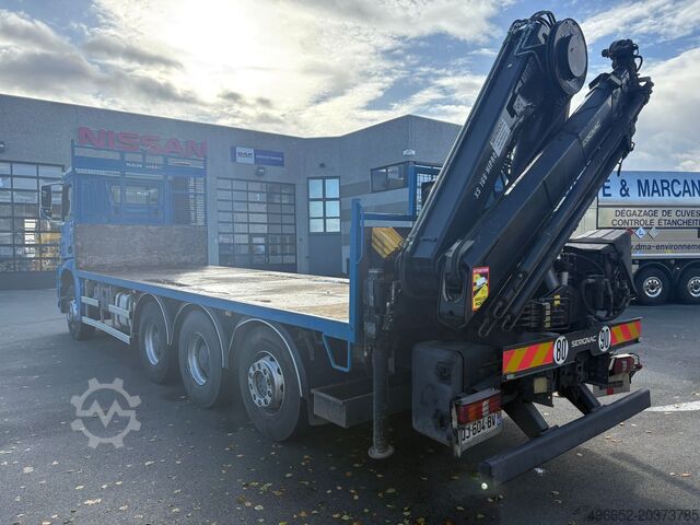 Semi-trailer with auxiliary crane mounted on truck Mercedes-Benz ACTROS AROCS 3240