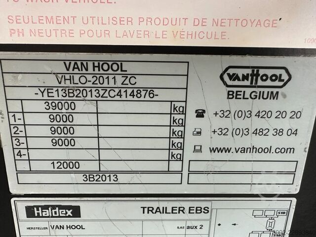 Transport av containere Van Hool 20FT ADR CHASSIS / empty weight 3.300kg / SAF D...