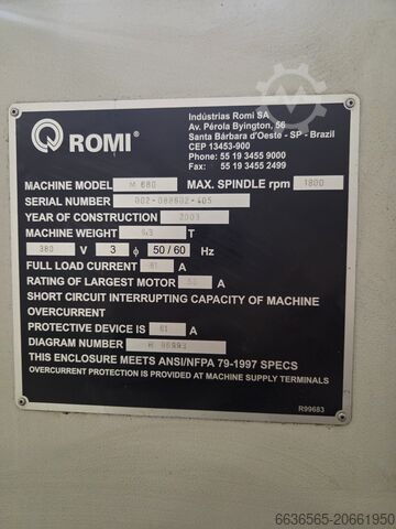 Cycle-controlled lathe Romi M680
