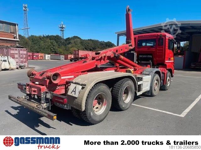 รถบรรทุกขนถ่ายตู้คอนเทนเนอร์แบบตะขอ (roll-off) MAN TGS 35.500 8x4 BB, Pritarder, Meiller RK 30.65