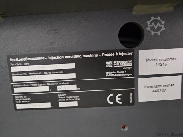 Formsprutningsmaskin FERROMATIK MILACRON Elektra 180-2F