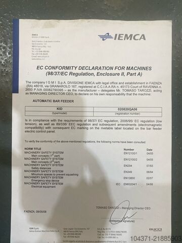 Automatinis strypų padavėjas Iemca Kid 80