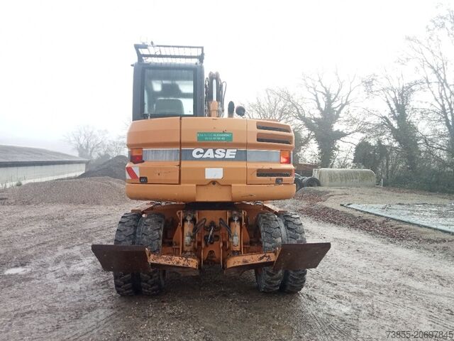 Kolové rypadlo Case WX95 with 4 excavator buckets and forks