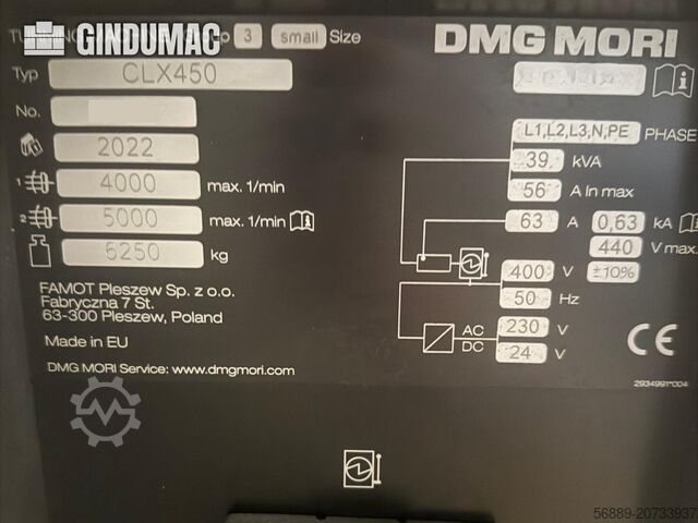 מכונת מפנה אופקית DMG CLX 450 V6