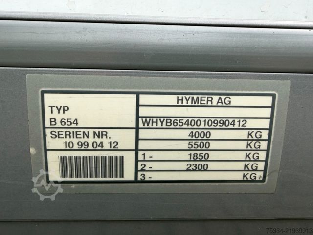 Camper integrale HYMER/ERIBA B654 Vollintegriert Fiat 2.8 Tdi 90 kw KLIMA