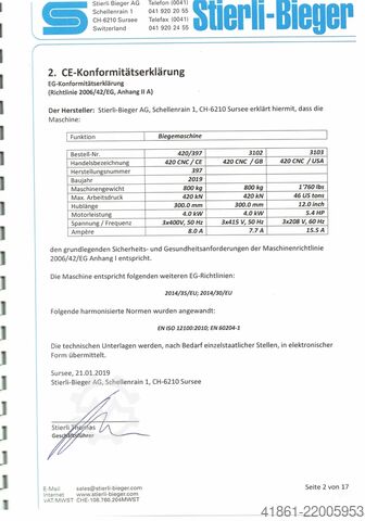  STIERLI 420 CNC-CE
