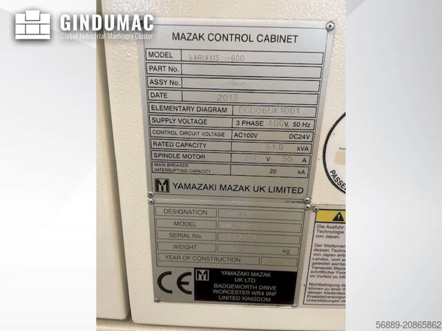 مركز القطع الرأسية Mazak Variaxis i-600