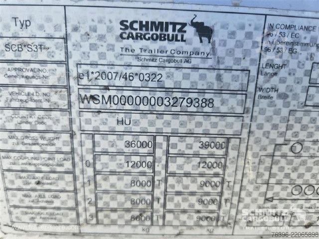 Semi-reboque aberto com lona Schmitz Cargobull Semitrailer Curtainsider Mega