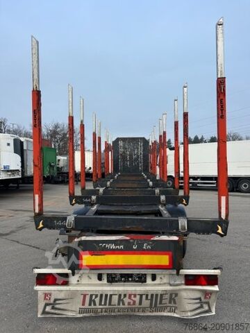 Houtstam-oplegger SCHWARZMüLLER HOLZAUFLIEGER 10 RUNGENPAARE SAF ACHSEN, LIFTACHSE