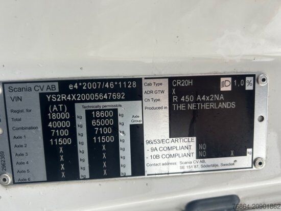 Standaard trekker SCANIA R450 , RETARDER, E6,