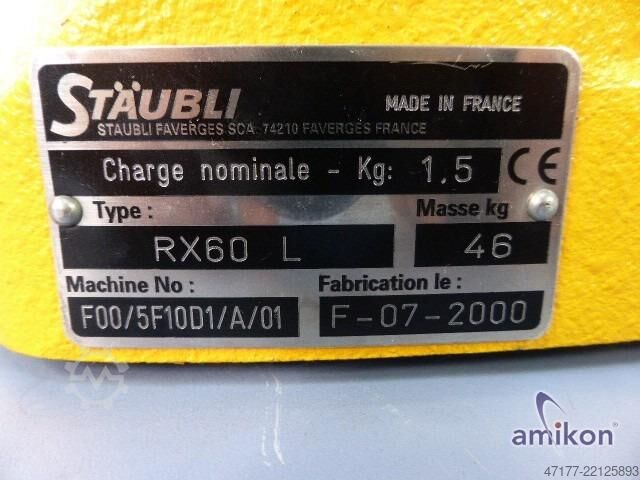 หุ่นยนต์พร้อมระบบควบคุมและชุดควบคุมแบบมือ Stäubli RX 60 L