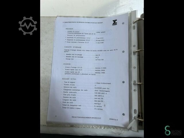 Frezarki Sigma Mission 2 1996 Sigma Mission 2