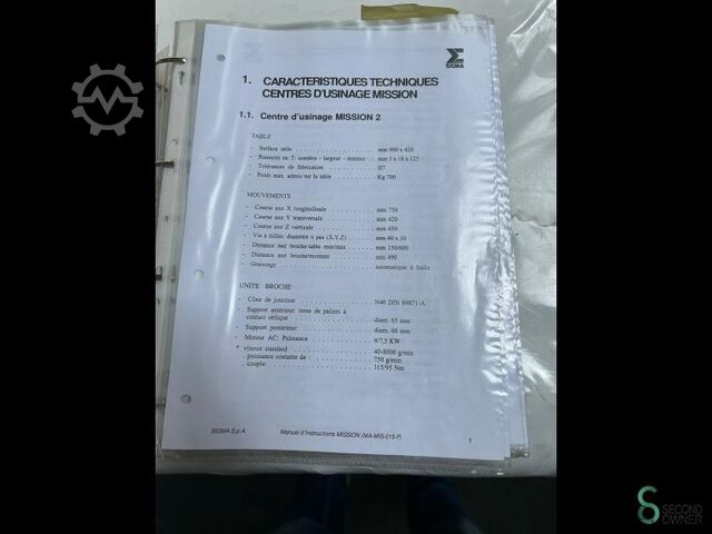 Frezarki Sigma Mission 2 1996 Sigma Mission 2