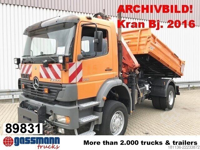 Autocarro ribaltabile Mercedes-Benz Atego 1828 K 4x2, Winterdienstausstattung, Kran
