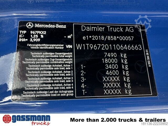 Furgonçinë me kiper Mercedes-Benz Atego 816 K 4x2, 2x AHK, Meiller-Kipper, mehrfach