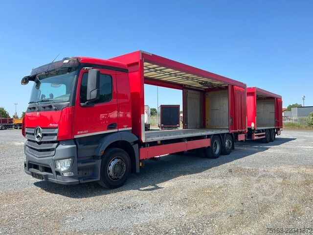 Camión plataforma con toldo MERCEDES-BENZ Antos 2540 L 6x2 Pritsche LBW