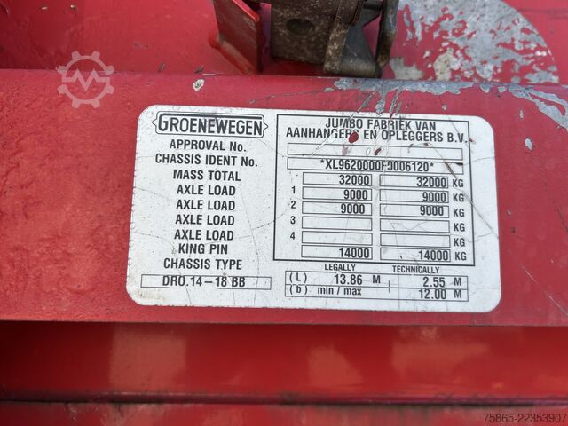 Kofer Groenewegen Jumbo / DRO-14-18 / Box / Loadlift / 2x Steerin...