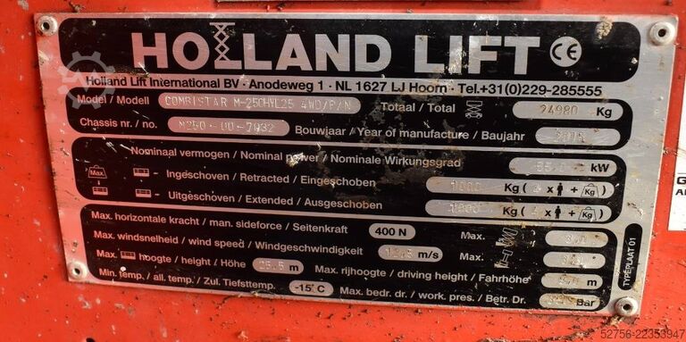 Podizanje makaza Holland Lift Combistar M-250HYL25 4WD/P/N