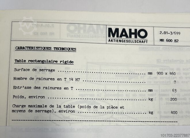 Universal CNC Milling Machine MAHO MH 600 E2