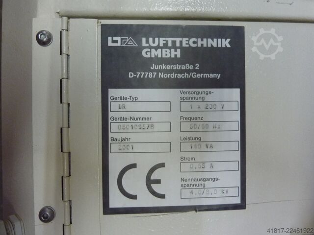Sistema de extração eletrostático, 2 unidades LTA Lufttechnik GmbH IR  Air Champion Typ1