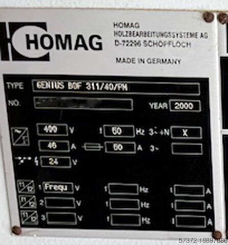 Centre d'usinage du bois CNC Homag Genius BOF 311/40/PM