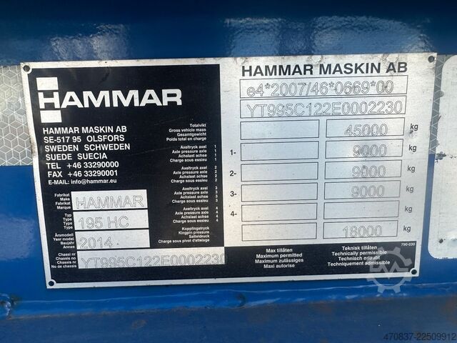 תְּצוּרָה חֲצוּיָה עִם מַשָּׂא נֶחְלָף Hammar 195 C / Seitenlader / 20 - 45 Fuß / Sidel
