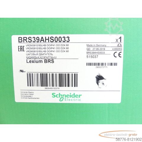 Schneider Electric Motor Schneider Electric BRS39AHS0033 / VRDM3910/50LHB  Lexium BRS SN:2900272775 - ! -