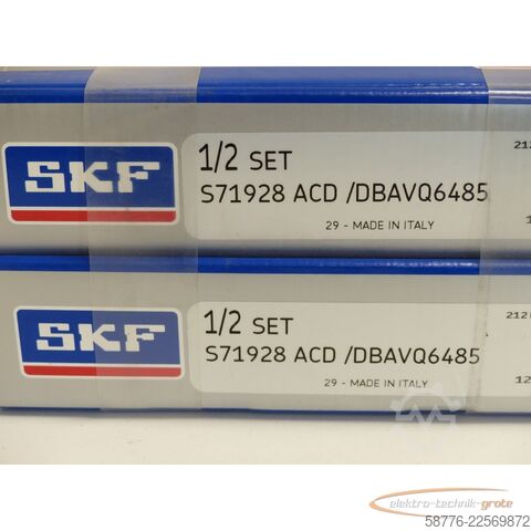 Komponent SKF S71928 ACD / DBAVQ6485 Schrägkugellagerset (Set= 1 Paar)  !