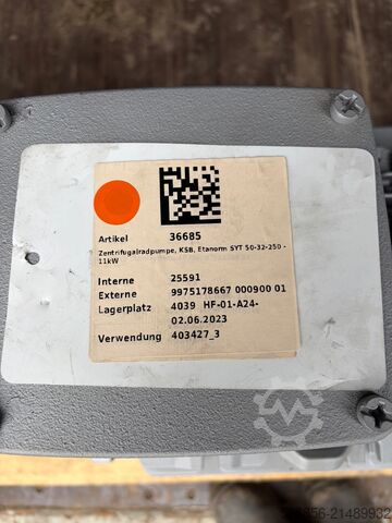 Nowa pompa przemysłowa KSB Etanorm SYT 50-32-250 – 11 kW – 2023 KSB Etanorm SYT 50-32-250 – 11 kW – 2023 KSB Etanorm SYT 50-32-250 – 11 kW – 2023