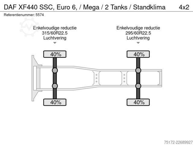Standard SZM DAF XF440 SSC, Euro 6, / Mega / 2 Tanks / Standklima