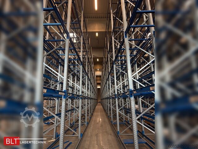 Schwerlastregal Industrieregal Hochregal SSI Schäfer PR600 – 30,90 lfm, Höhe 4,9m Boden + 2 Ebenen | Fachlast bis 3500 kg