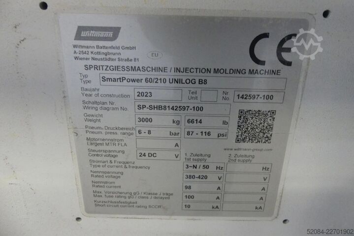 Wittmann Battenfeld - Spritzgießmaschine Wittmann Battenfeld SmartPower 60/210 Unilog B8