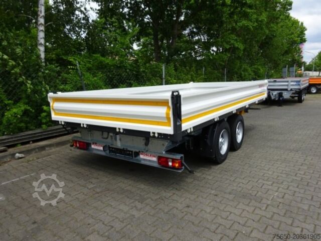 Tipper trailer Möslein TTD 11 Weiß neuer Tandem 3- Seitenkipper Tieflader-- Neufahrzeug --