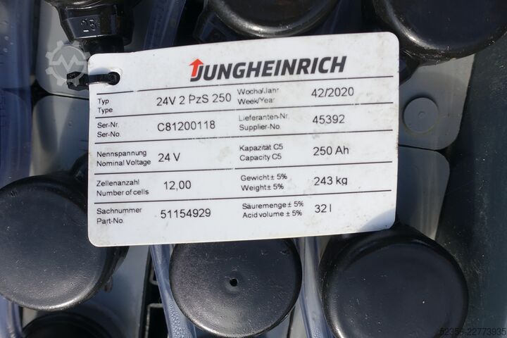 Battery Jungheinrich 24V 2PzS250 62% Staplerbatterie