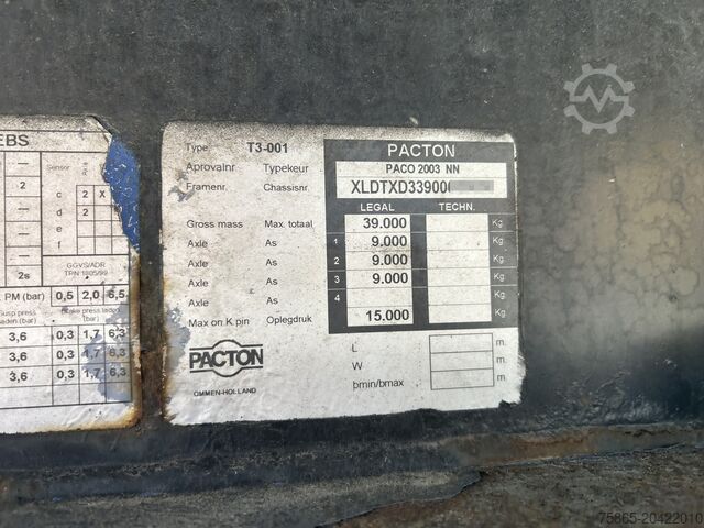 Розсувні тенти Pacton T3-001 / Curtainside Trailer / BPW Drum / APK T...