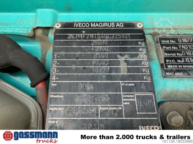 Chassi de caminhão Iveco Trakker AD260T45W 6x6