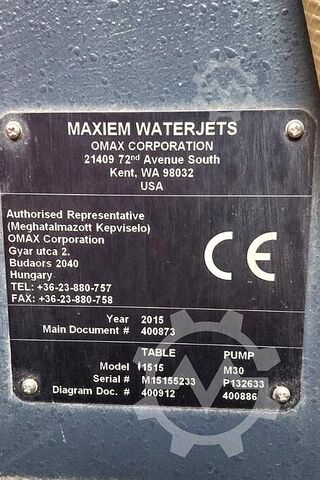 Mașină de tăiat cu jet de apă OMAX MAXIEM 1515