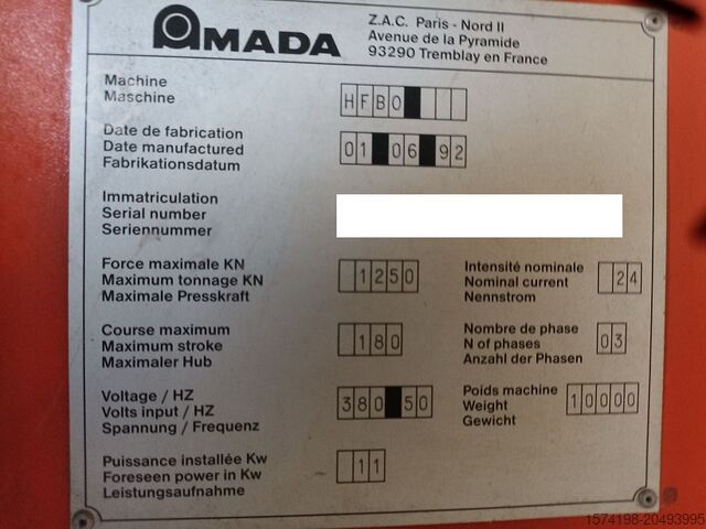 Press brake AMADA PROMECAM HFBO