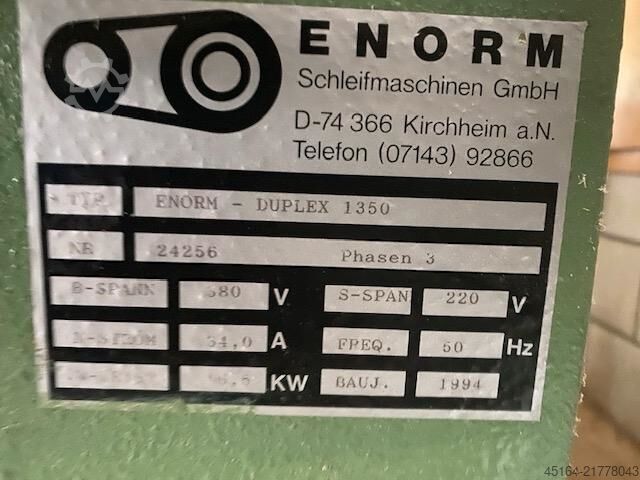 Lijadora de banda ancha / Máquina de velocidad constante Kündig Enorm Duplex 1350