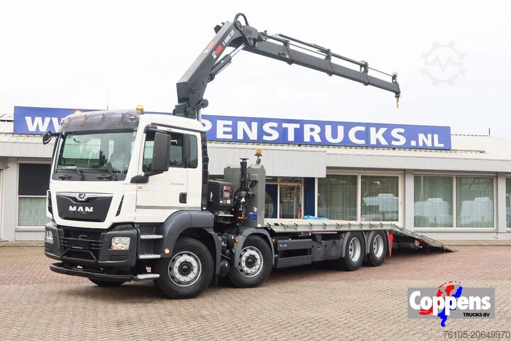 شاحنة رافعة MAN TGS 35.360 Kraanwagen + oprijwagen Hiab 228 E3