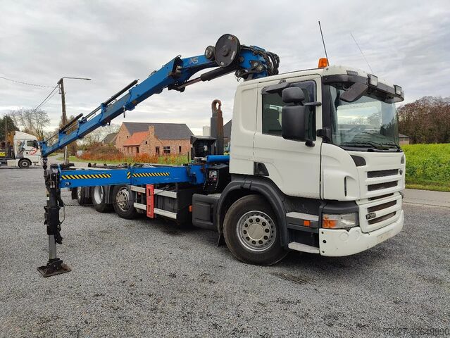 نظام ذراع الخطاف Scania P360 8x2 Tridem container Crane HIAB 244
