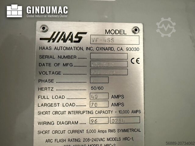 Vertikālā apstrādes centrs HAAS VF-4SS
