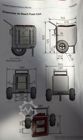 FRICON BEACH PUSH CART Beach ICE CREAM FRICON PUSH CART