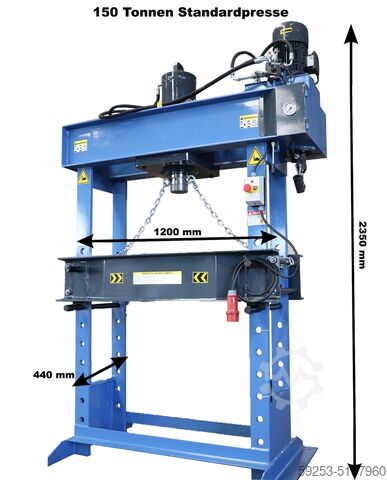 Выпрямительный пресс Гидравлический пресс 150 тонн Tigermetal Werkstattpresse 150 Tonnen WH150