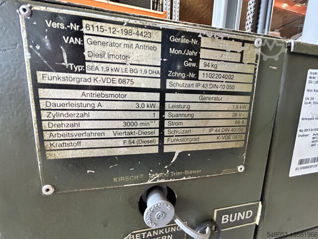 Gruppo elettrogeno diesel 1 Posten Kirsch Dieselgeneratoren SEA 1,9 kW LE BG 1,9 DHA