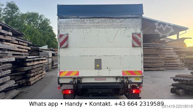 平板卡车带帆布篷布 DAF 45.160 4x2 Euro 5 EEV Pritsche Plane Bj 2009