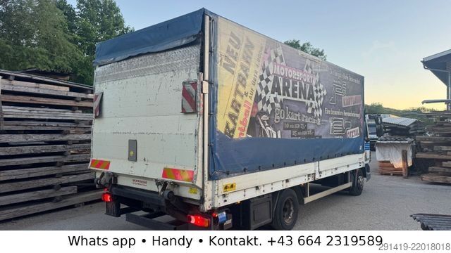 平板卡车带帆布篷布 DAF 45.160 4x2 Euro 5 EEV Pritsche Plane Bj 2009