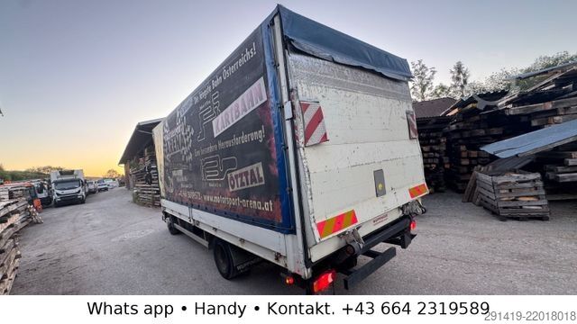 平板卡车带帆布篷布 DAF 45.160 4x2 Euro 5 EEV Pritsche Plane Bj 2009