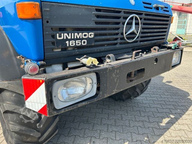 Камион с платформа UNIMOG U 1650 / Atlas 130.1 / Greifer / Winde